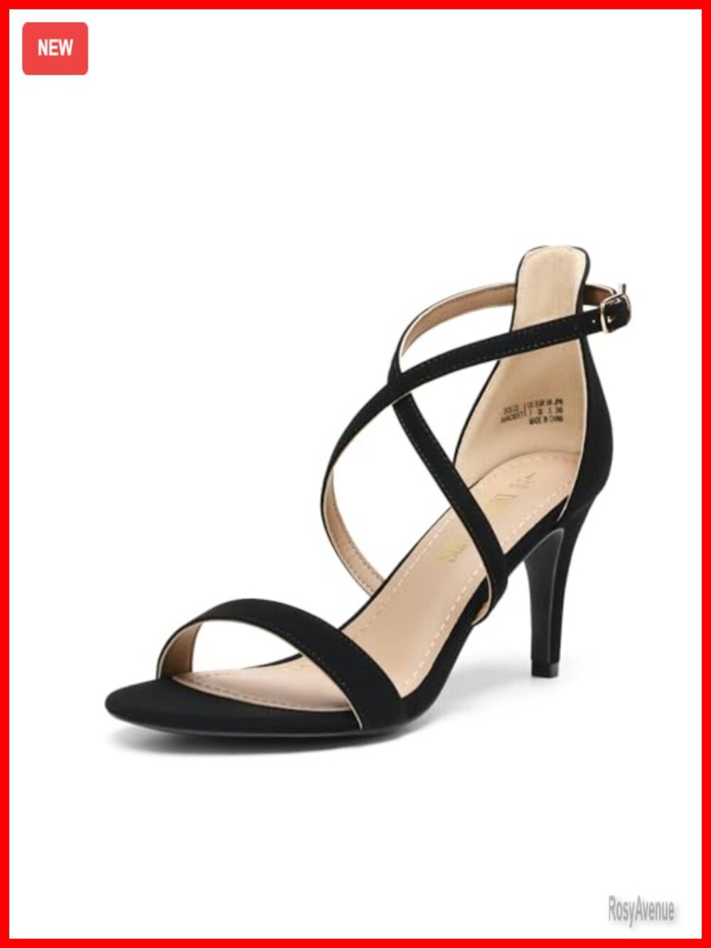 Women Strappy Stiletto Heeled Dress Sandals Faux Suede